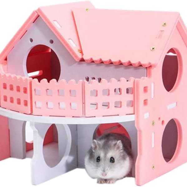 Træ hamsterhus, rotte gemmested, gerbilhytte KLB