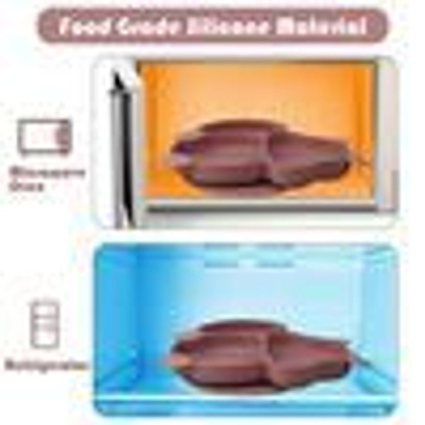 Børnebestik, børnetallerken, babytallerken, silikone toddler tallerken, gaffel,