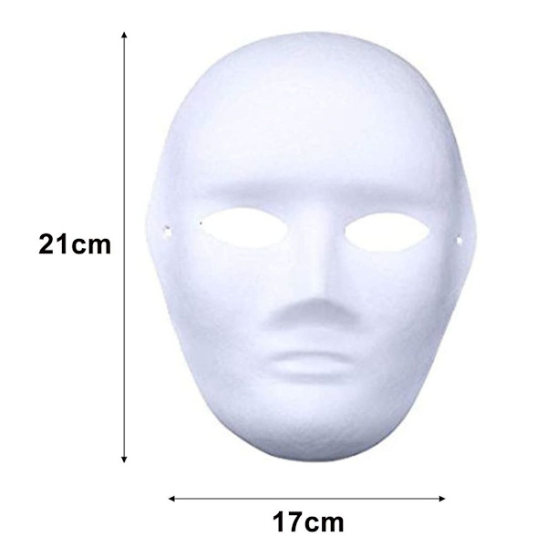 5 stk. DIY hvid maske til maling nem blank papirstil 1 KLB