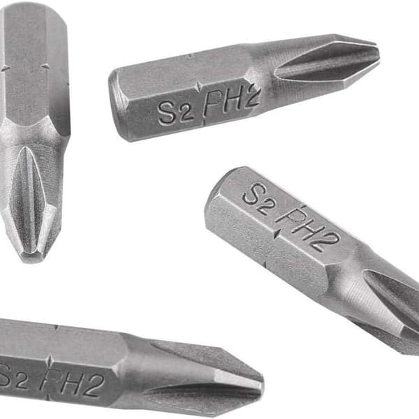 10 stk. magnetiske skruetrækkerbits 25 mm længde 6,35 mm længde KLB