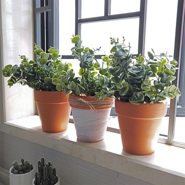 Konstgjorda eukalyptusbladsstjälkar (3-pack)