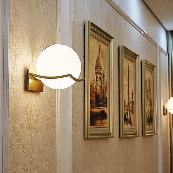 Moderne LED væglampe, glasdesign, E27 sokkel, til soveværelser og stuer KLB