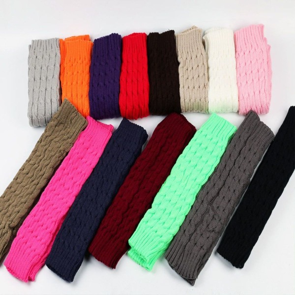 Leg Warmers Cable Vinter Høj Leg Warmers til Sort + Hvid + Brun KLB