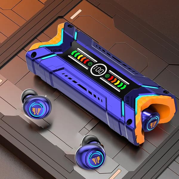 Futuristisk Sci-fi Mecha-stil TWS Trådløs Bluetooth 5.3 Blå
