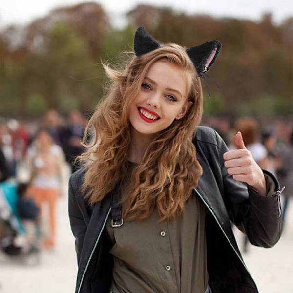 Par Cat Ears Hårklemmer Halloween Fox Ears Pels Hårnåler Cat Hodebånd KLB