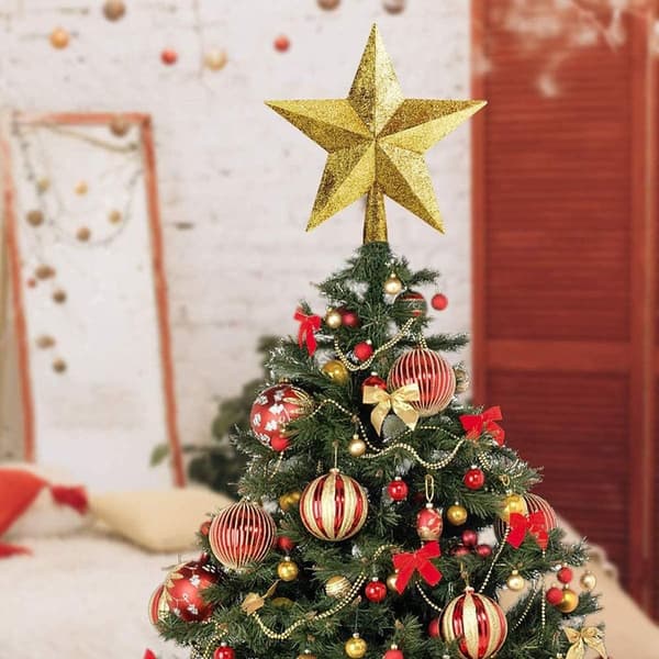 Julgransstjärna, glitter, guld KLB