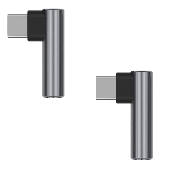 2 stk. USB C til 3,5 mm lydhovedtelefonadapter Type C til grå