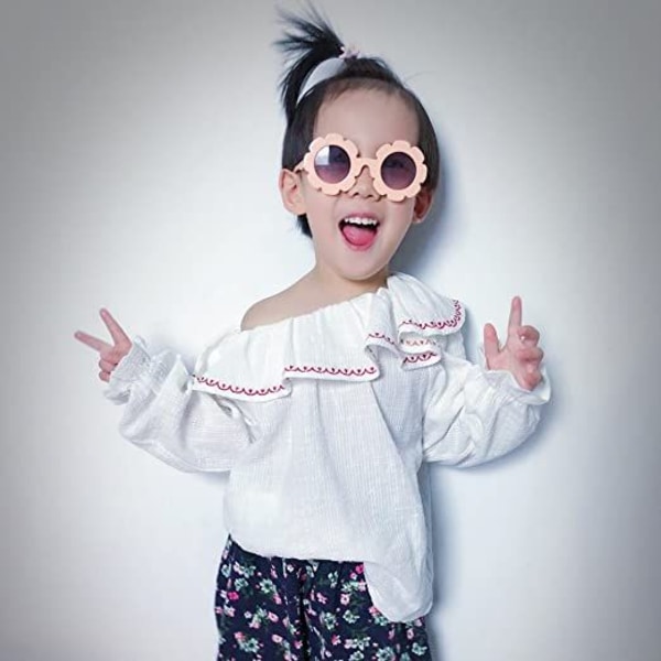 Tredelad set av olika färger Barn Pojke Flicka Polariserade solglasögon, Toddler Baby Flower Shades Glasögon Glasögon UV-skydd