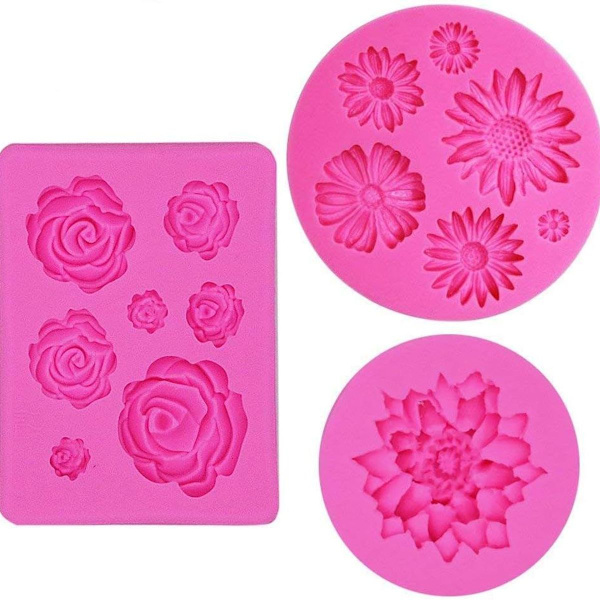 Ihuixinhe 3D Silikonform för tårta Fondant Dekoration (Blomma) KLB
