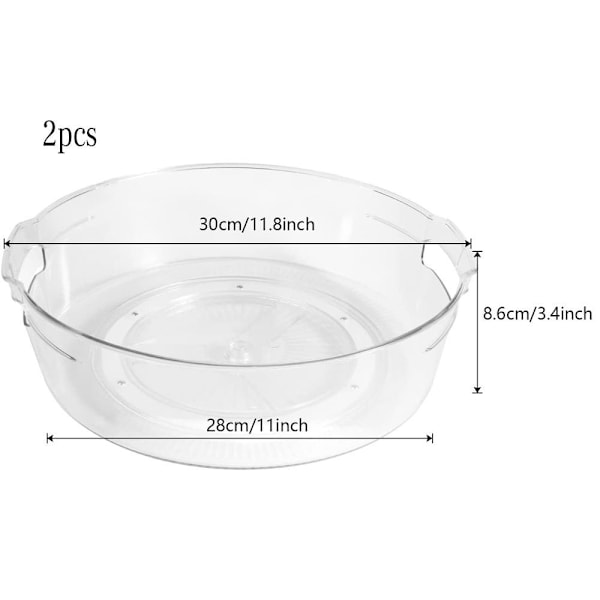 Sæt med 2 drejeskiver Lazy Susan drejeskive-arrangør 24 cm og 28 cm