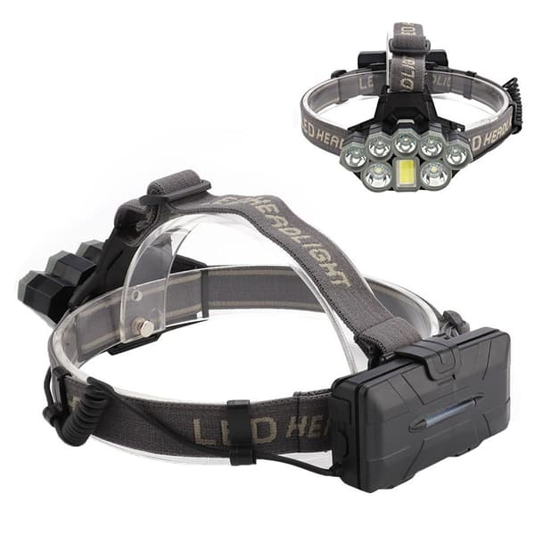 USB-lading, 8 LED-frontlykter, utendørs hodelykt lommelykt KLB