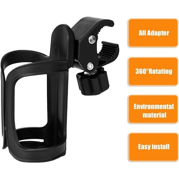 Sykkelflaskeholder, 360 graders rotasjon uten skruer, sykkelkoppholder for drikkeflaske