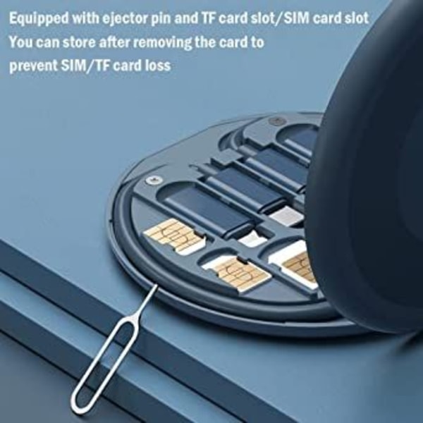 USB-sovitinsarja (sininen) Kaapelinkortti, Monityyppinen latauskaapeli Box Converter USB C - Lightning Type C Micro -sovitin Data Transfer Sisältää Po-korttipaikan