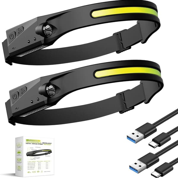 Kevyt otsalamppu taskulamppu, USB-ladattava ulkovalaisin, super KLB