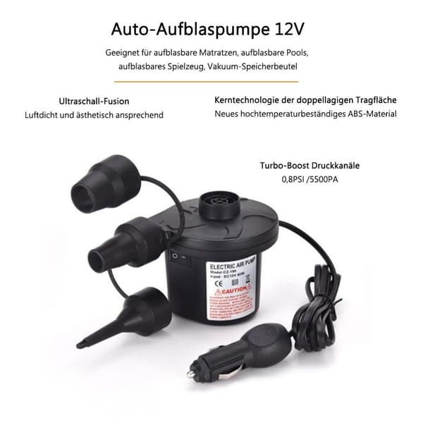 Elektrisk luft pumpe, elektrisk pumpe kompressor til luftmadrasser,