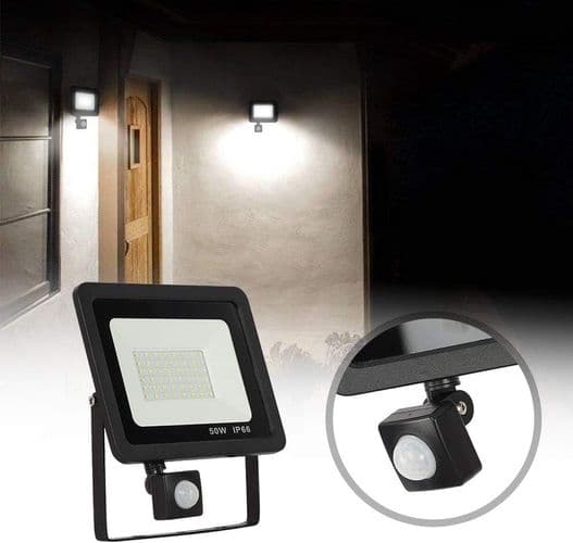 Bevegelsessensor LED Flomlys 50W Utendørs Flomlys 220V Vanntett Led