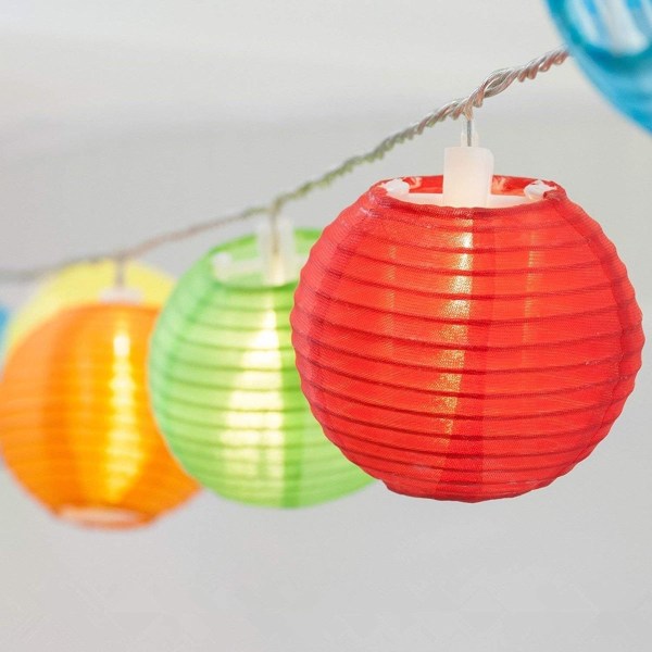 Pakke med 30 fargerike LED-lyskjede lampion/lykt dekorasjon for hage julefest KLB