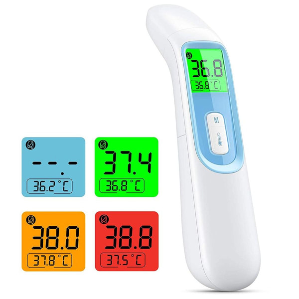 Kontaktløst termometer 4 i 1 voksen fronttermometer med feberalarm, KLB