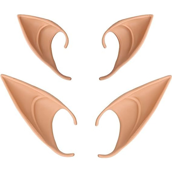 2 par Pixie Fairy Elf Ears-Tillbehör för Halloween, Jul, Vampyrparty