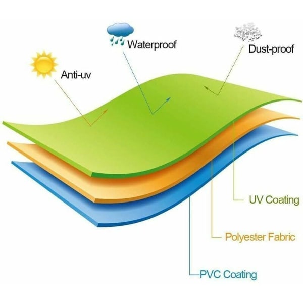 Trädgårdsstolsskydd 210D Oxford UV/Vind/Damm Svart