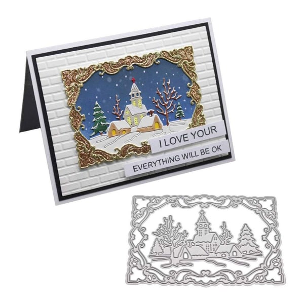 Jule Vinter Metal Skæredør Stencil DIY KLB