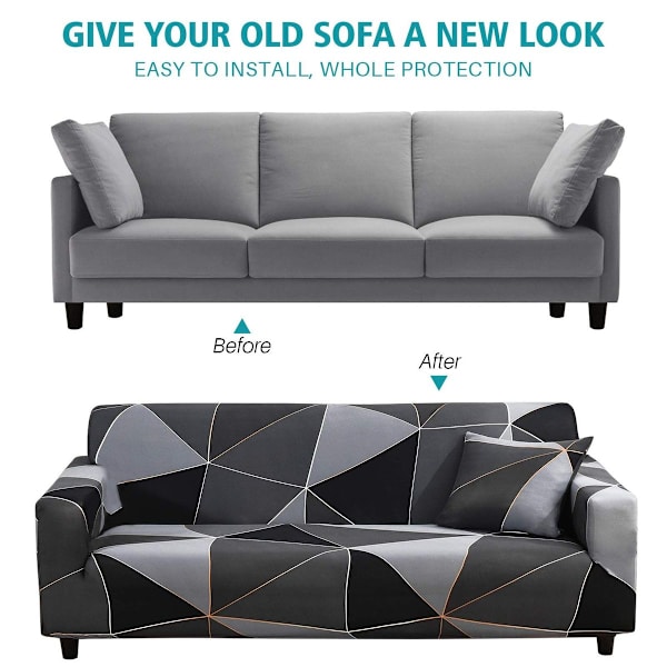 Elastisk sofaovertrekk, stretch sofa setetrekk 2 seter sklisikker sofaovertrekk