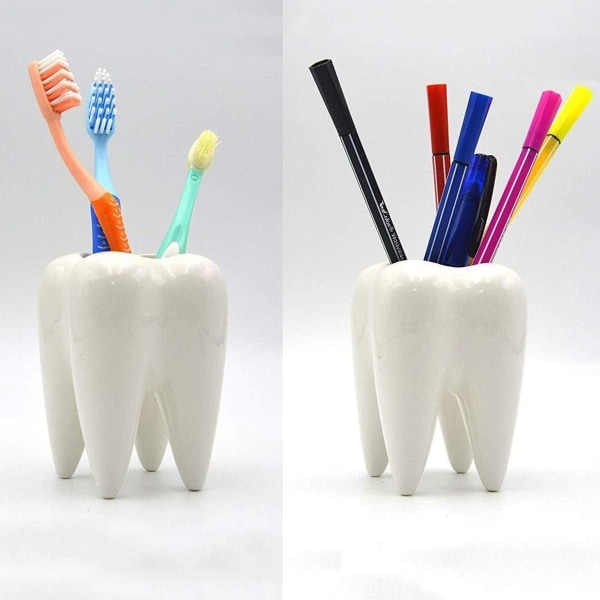 Ceramic Tooth Pencil Toothbrush Holder Pot Meat Plant Pot Home Office