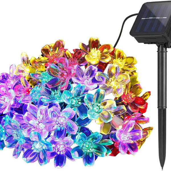 Utendørs solenergi lys, 7 meter, 50 lysdioder, blomst, vanntett solcelledrevet KLB