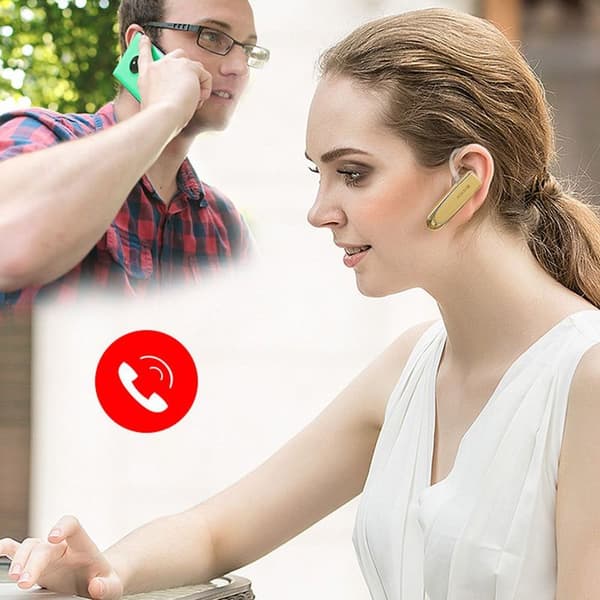 Bluetooth-hörlurar V5.0 Trådlösa Handsfree-headset 24 timmar Guld
