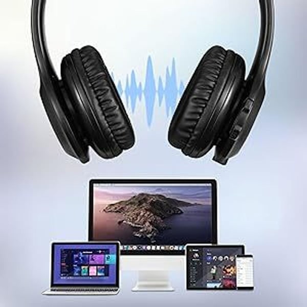 Trådløst headset med RGB-lys øremuffer, Bluetooth-headset med