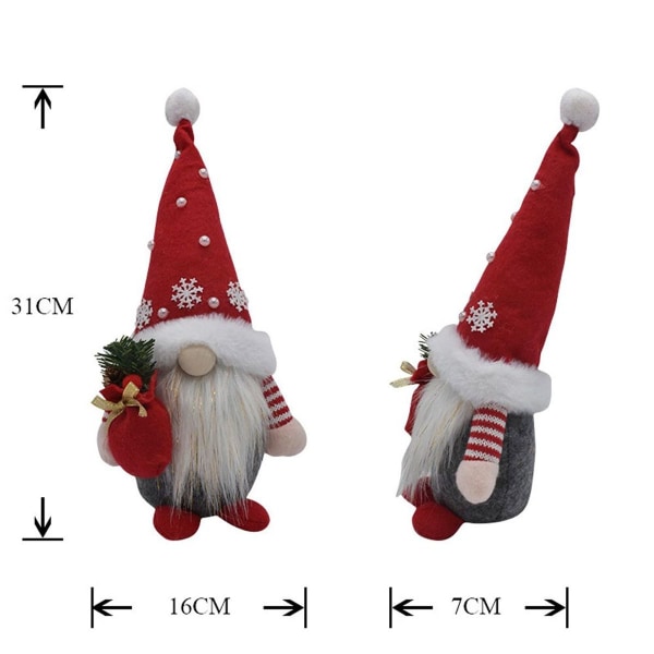 Jul Höst Gnome Dekoration Ansiktslös Docka för Butik Röd KLB