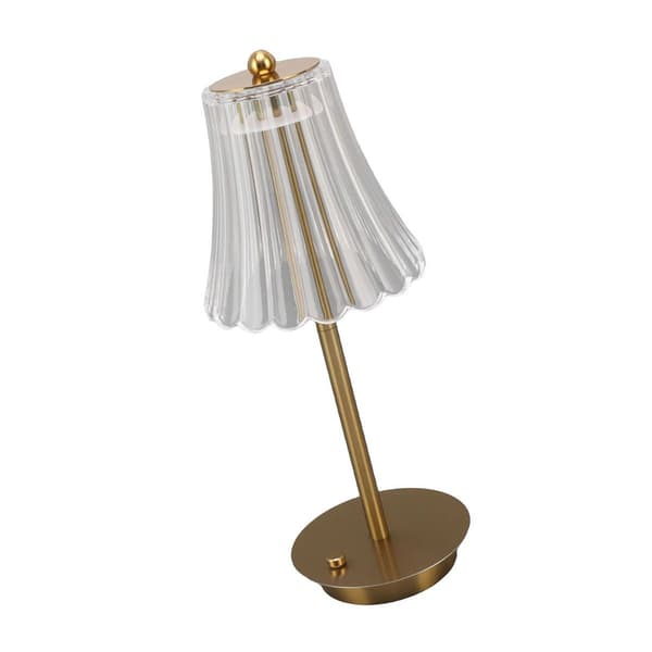 Krystal Touch Bedside Lampe Trådløs Dæmpbar Kobberfarvet KLB