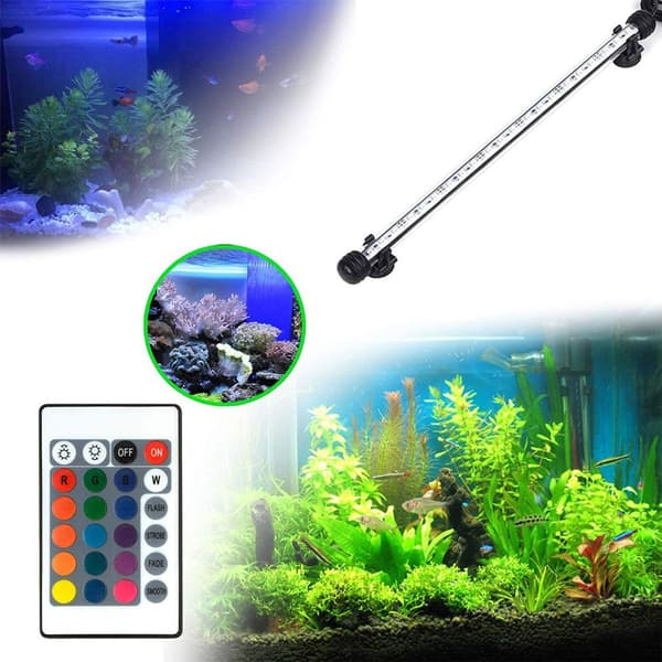 LED-akvariebelysning, akvariedykkelys med timer, 38CM KLB