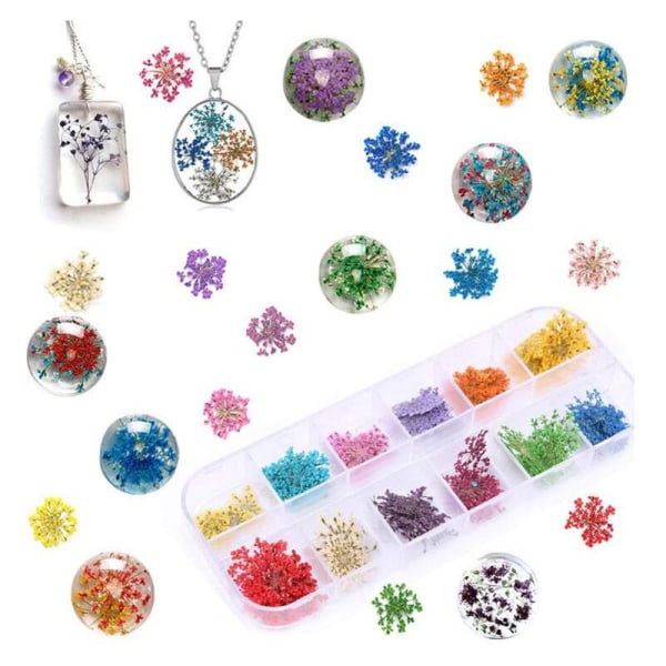 61 st silikonharts smycken form med glitter och blomdekoration Set -det-själv-hantverksprojekt Presenthängetillverkningsverktyg för nybörjare