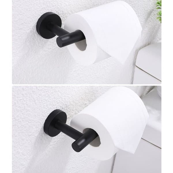 Toalettpapirholder i rustfritt stål (svart).