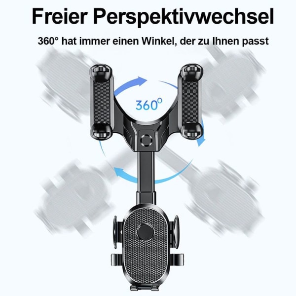 Bakre speil telefonholder, universell 360° roterende og uttrekkbar