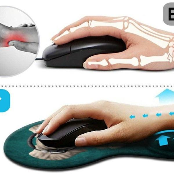 Ergonomisk musematte med håndleddstøtte, søt musematte med