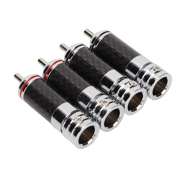 4 st RCA-hane förkromade videokabelkontakter för 9 mm KLB