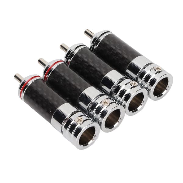 4 stk. RCA han-forbindelse i forkromet video kabel til 9mm KLB