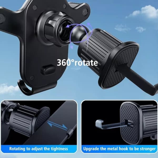 Universal bilmobiltelefonholder 360 rotasjon luftventil GPS Mou