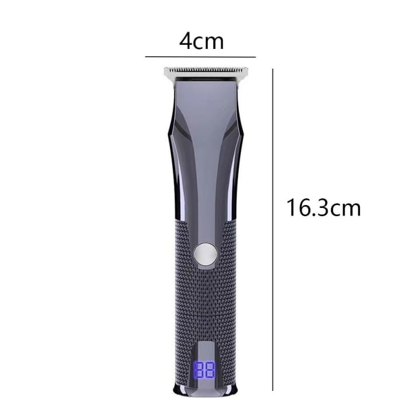 Miesten hiustrimmeri - T-Liner terävällä T-terällä, langaton ja USB (harmaa-sininen) KLB