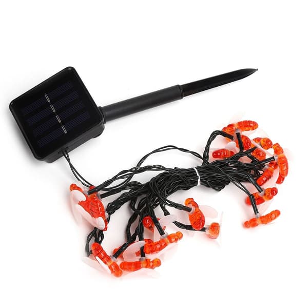 Solcelle-fe-lys, 5 m, bi-formet udendørslampe med 8 lys KLB