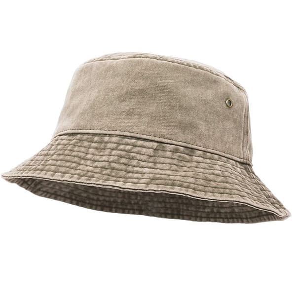 UltraKey Bucket Hat, Bred Brei Denim Bomull Utendørs Solhatt Flat Top Cap