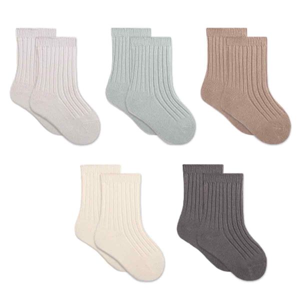 Set med grå, gröna och bruna höststrumpor för bebisar, andningsbara, XL KLB