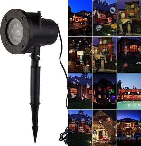 LED-projektorlampe, LED-projektorlampe med 12 effekter