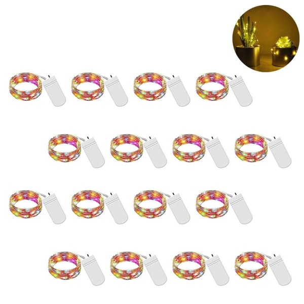 16-pack LED-lampor batteridrivna ljusslingor varmvitt KLB