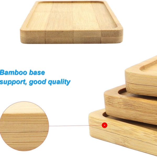Rektangulär bambuunderlägg, bambu bricka, bambuplatta, växtunderlägg