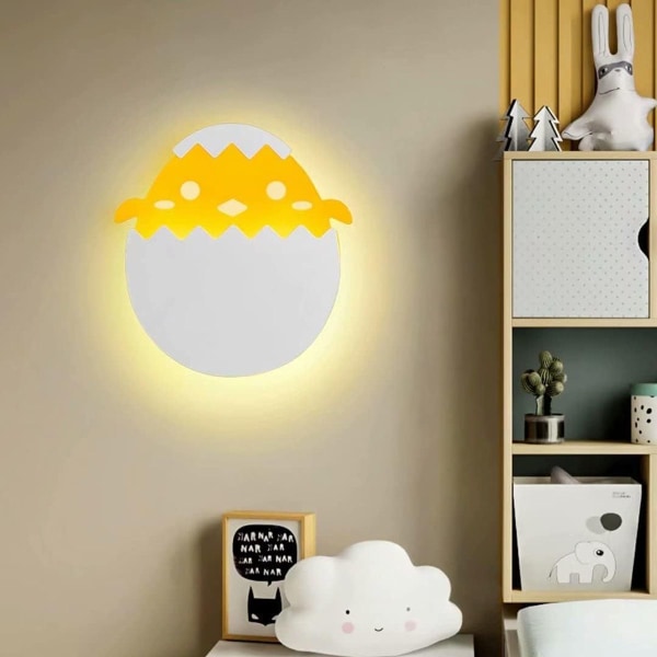 Vägglampa med strömbrytare i barnrummet, LED 7W vägglampa, trefärgad dimbar KLB