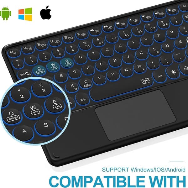 Trådløst Bluetooth-tastatur med indbygget multi-touch touchpad KLB