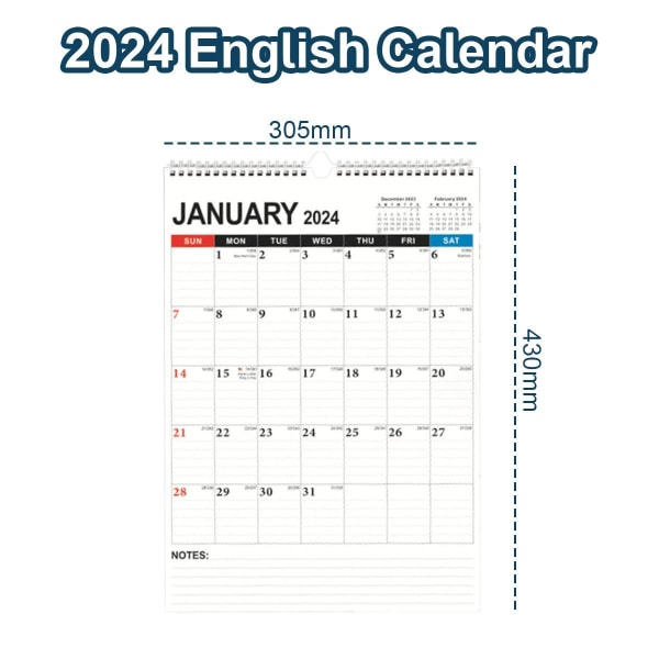 Väggkalender 2024-2025, januari 2024-juni 2025, 15 x 12, Highlight Fe Style1 KLB